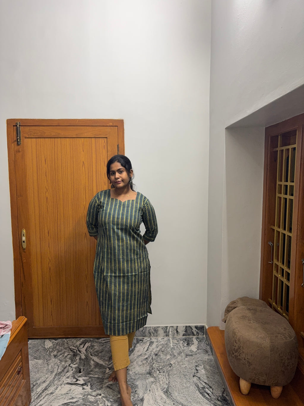 Stripe Knee Length Kurti