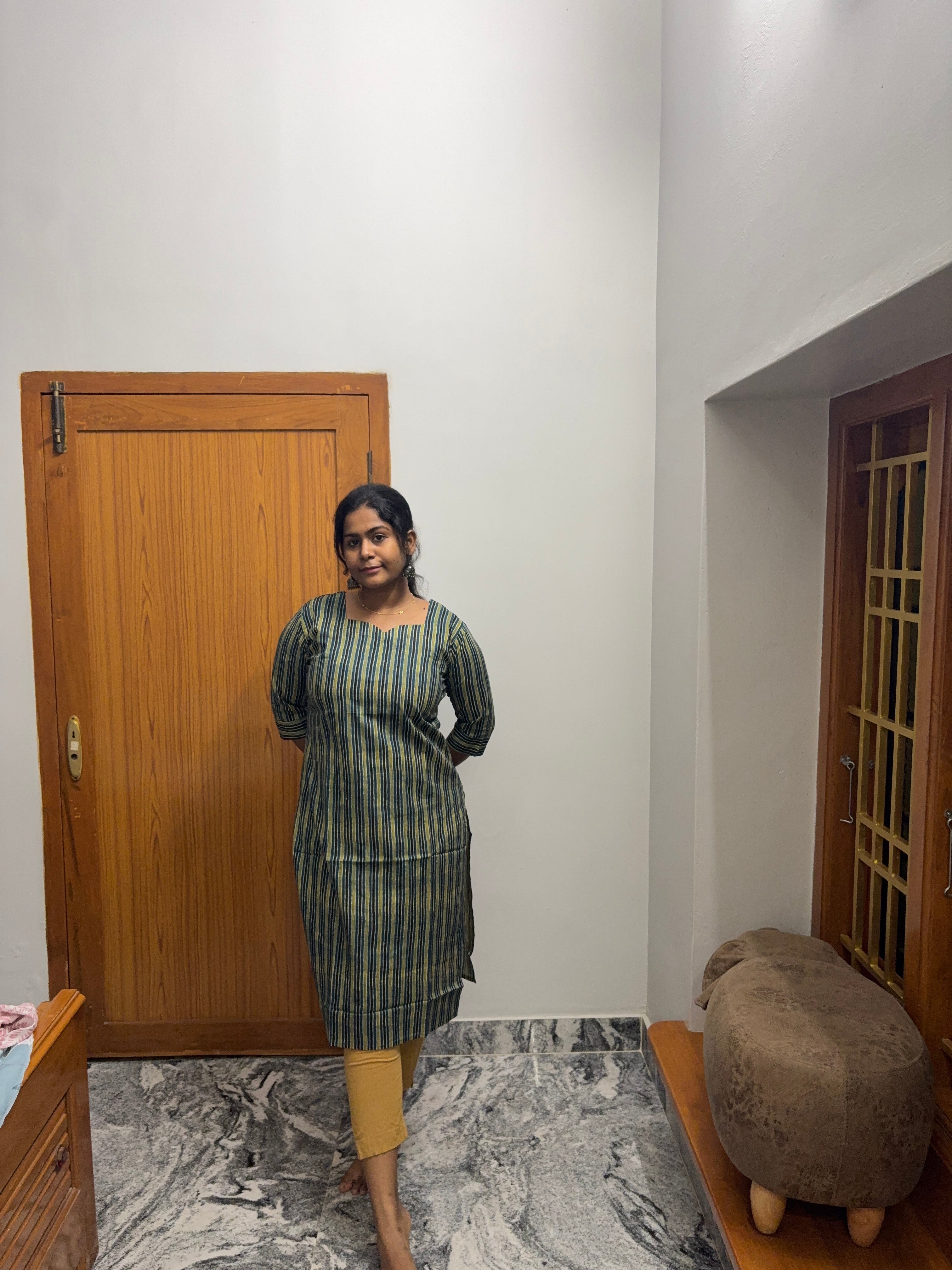 Stripe Knee Length Kurti