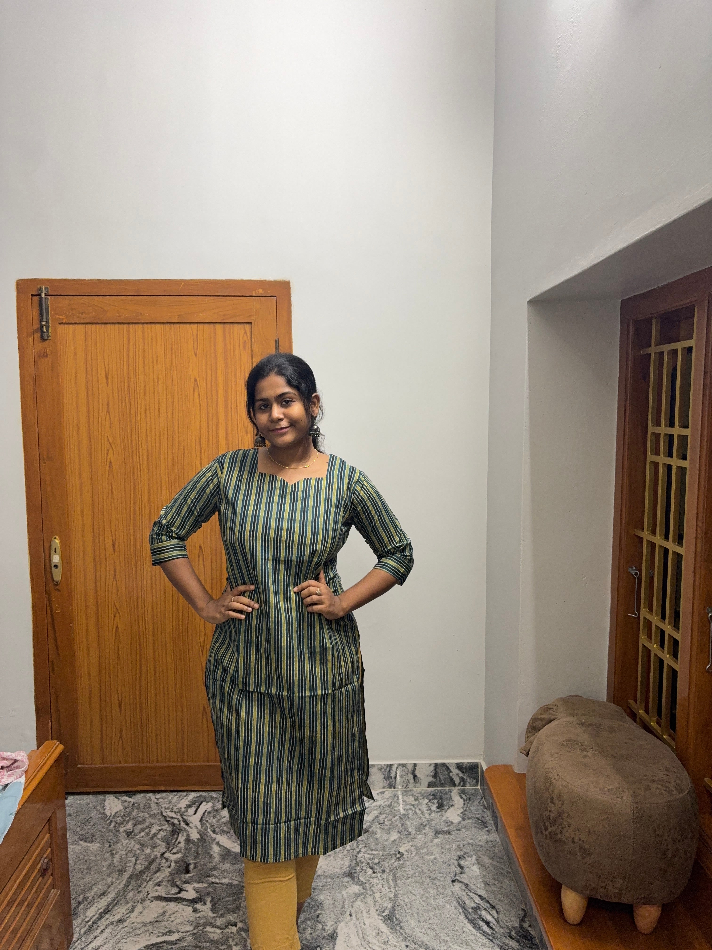 Stripe Knee Length Kurti