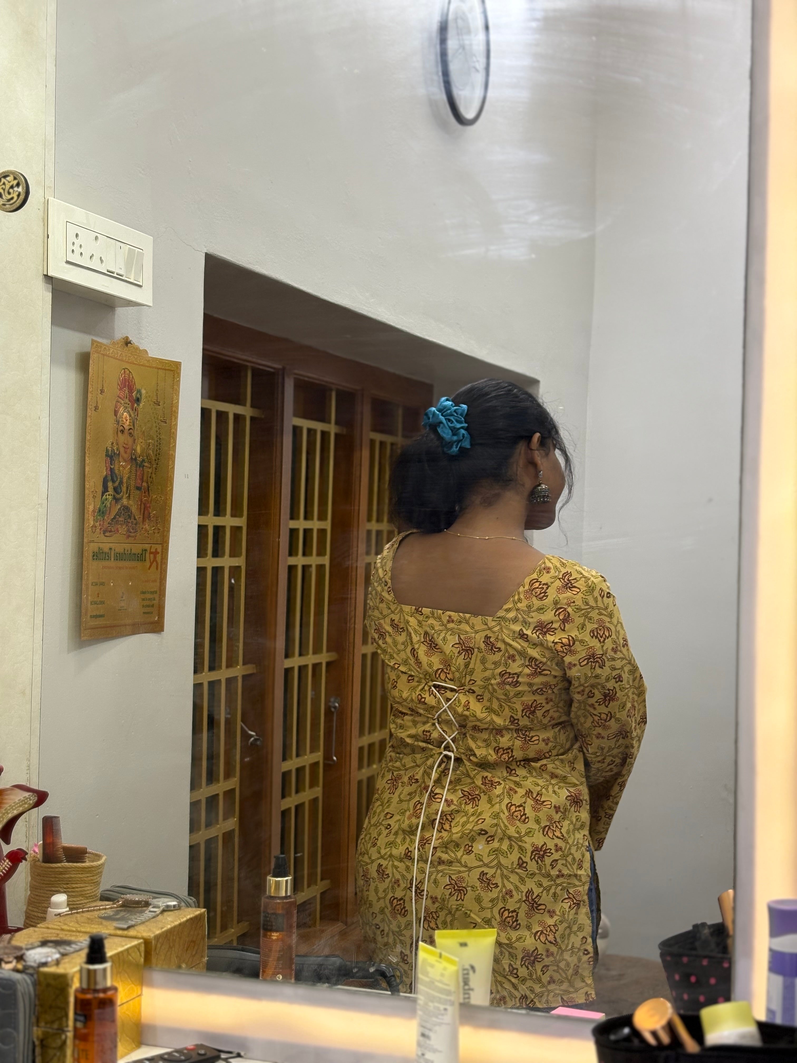 Mustard Corset back kurti