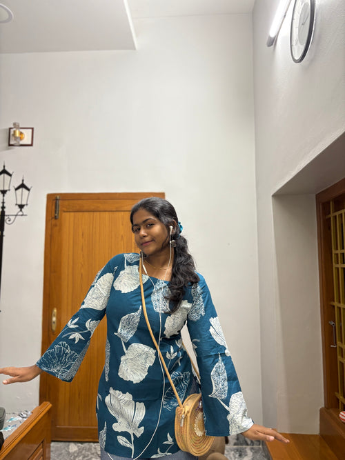 Blue Corset back kurti