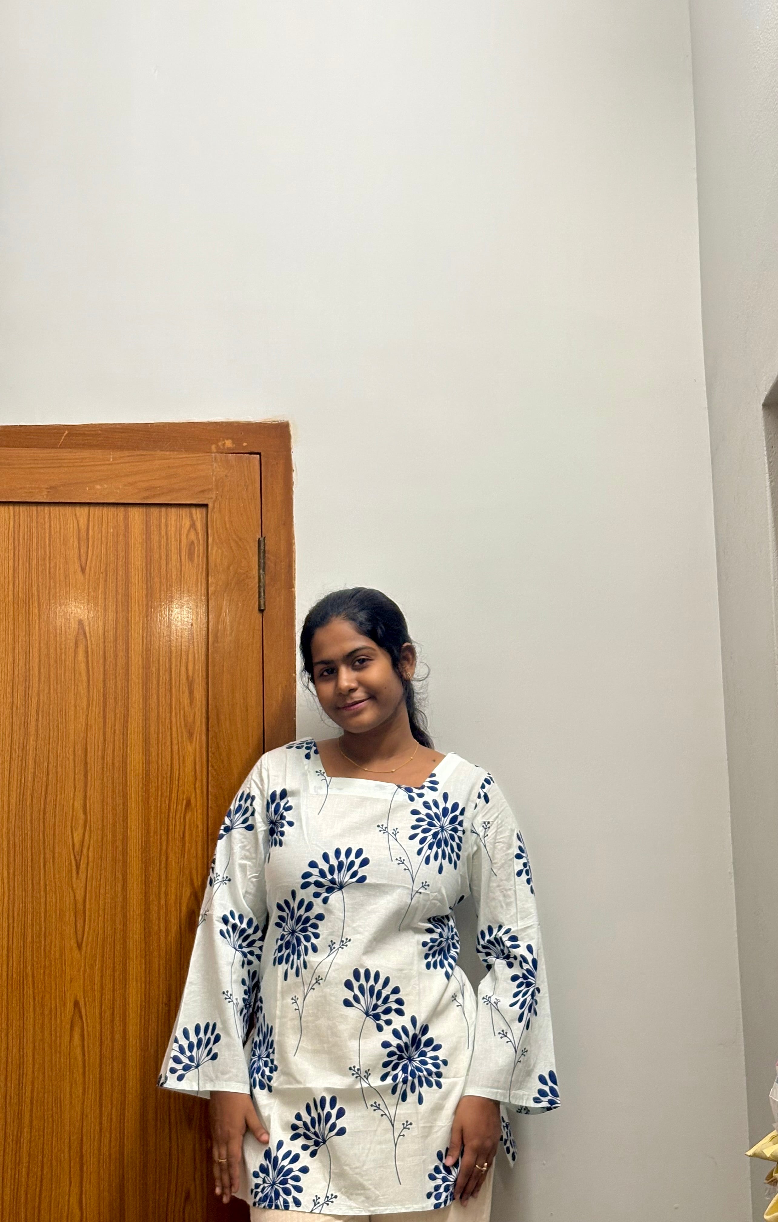 White blue Corset back kurti